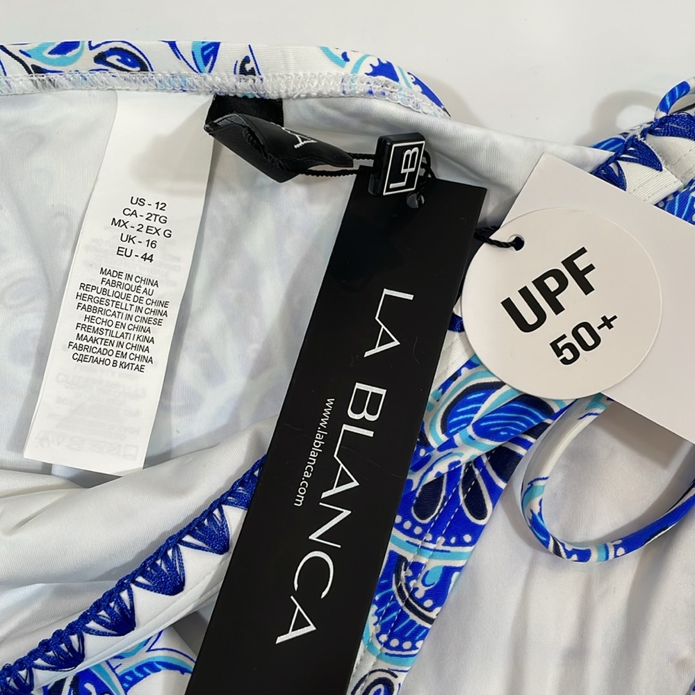 NWT La Blanca Beyond The Pacific Side-Tie Bikini Bottom Size 12 - Picture 6 of 11